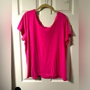 EUC LIVI Active Hot Pink Ballet Criss Cross Back T-Shirt